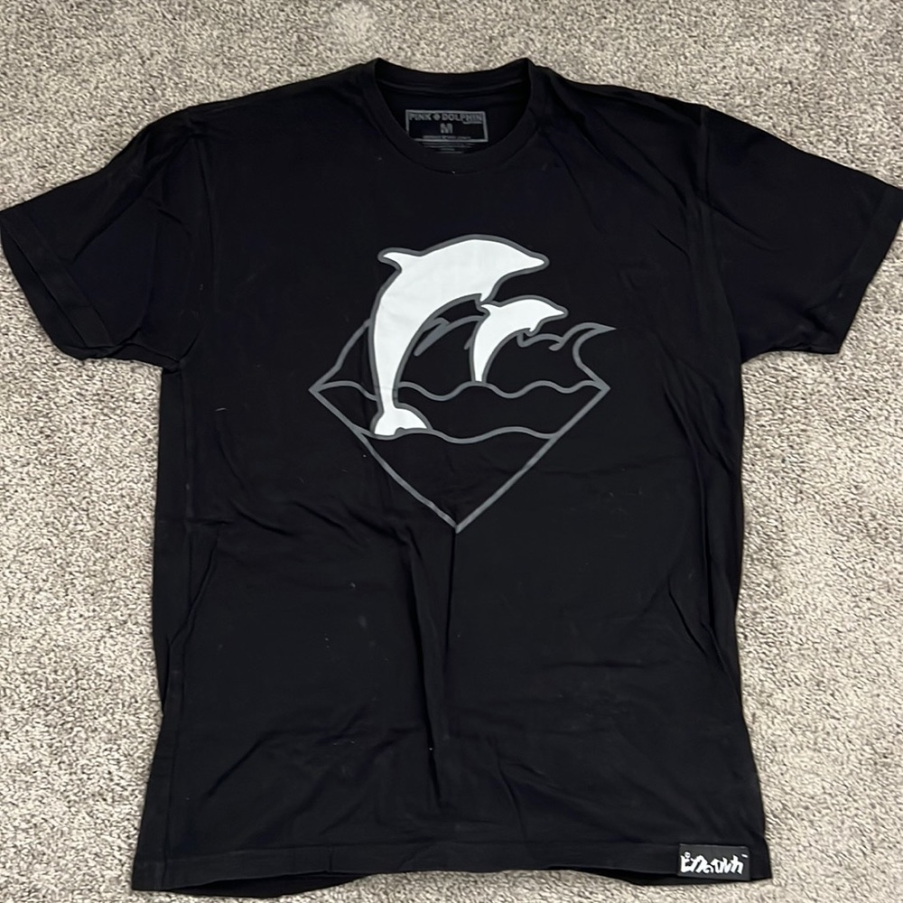 Pink dolphin, men’s T-shirt, size medium